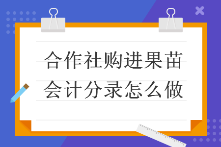 合作社購進果苗會計分錄怎么做