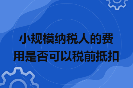 小規(guī)模納稅人的費用是否可以稅前抵扣
