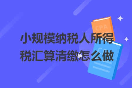 小規(guī)模納稅人所得稅匯算清繳怎么做