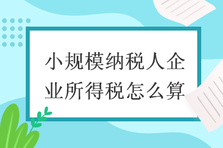 小規(guī)模納稅人企業(yè)所得稅怎么算