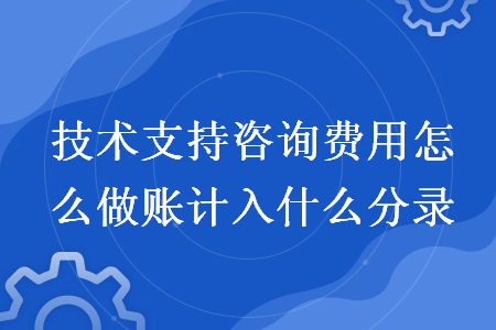 技術支持咨詢費用怎么做賬計入什么分錄