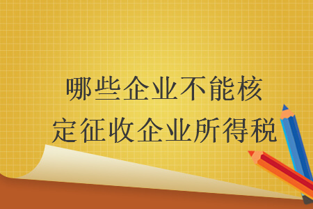 哪些企業(yè)不能核定征收企業(yè)所得稅