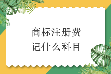 商標(biāo)注冊費(fèi)記什么科目
