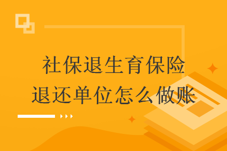 社保退生育保險(xiǎn)退還單位怎么做賬
