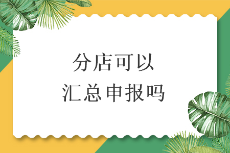 分店可以匯總申報(bào)嗎