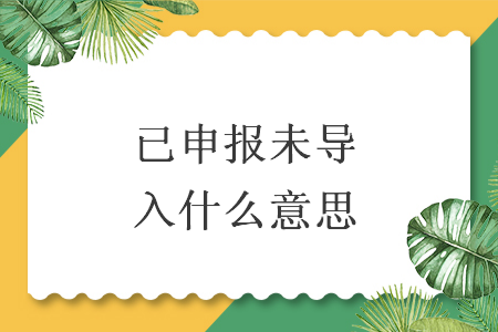已申報(bào)未導(dǎo)入什么意思
