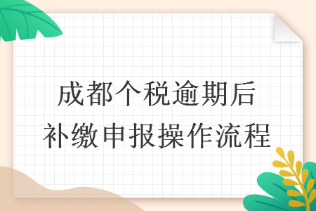 成都個(gè)稅逾期后補(bǔ)繳申報(bào)操作流程