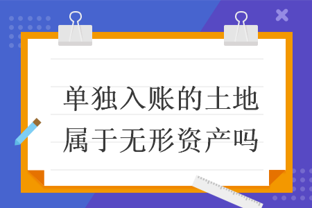 單獨入賬的土地屬于無形資產(chǎn)嗎