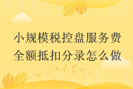 小規(guī)模稅控盤服務(wù)費全額抵扣分錄怎么做