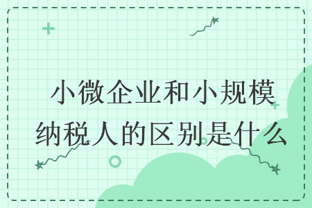 小微企業(yè)和小規(guī)模納稅人的區(qū)別是什么