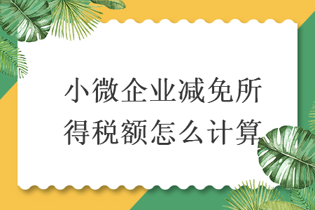 小微企業(yè)減免所得稅額怎么計算