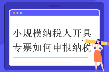 小規(guī)模納稅人開具專票如何申報納稅