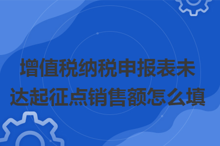 增值稅納稅申報(bào)表未達(dá)起征點(diǎn)銷(xiāo)售額怎么填