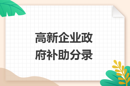 高新企業(yè)政府補(bǔ)助分錄