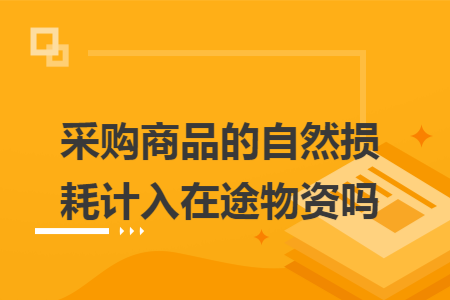 采購商品的自然損耗計入在途物資嗎