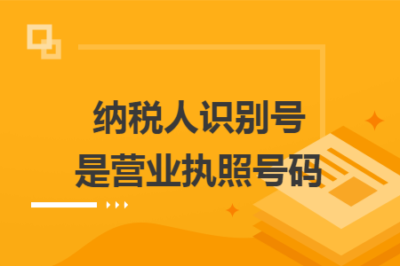 納稅人識(shí)別號(hào)是營業(yè)執(zhí)照號(hào)碼