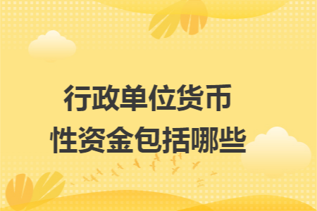 行政單位貨幣性資金包括哪些
