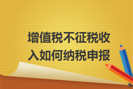 增值稅不征稅收入如何納稅申報