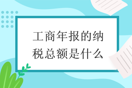 工商年報的納稅總額是什么