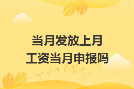 當(dāng)月發(fā)放上月工資當(dāng)月申報(bào)嗎
