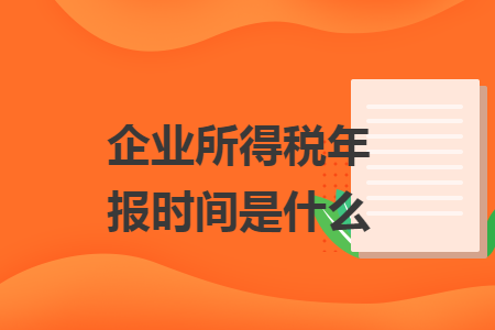 企業(yè)所得稅年報時間是什么
