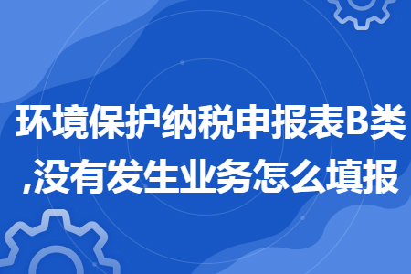 環(huán)境保護(hù)納稅申報表B類,沒有發(fā)生業(yè)務(wù)怎么填報