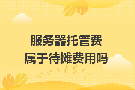 服務(wù)器托管費屬于待攤費用嗎