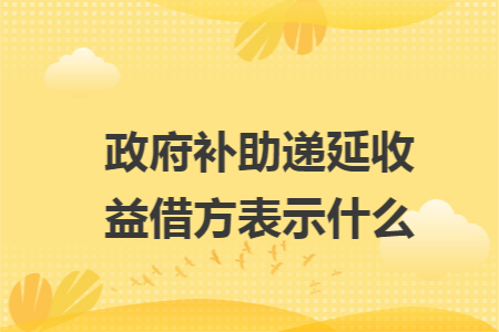 政府補助遞延收益借方表示什么