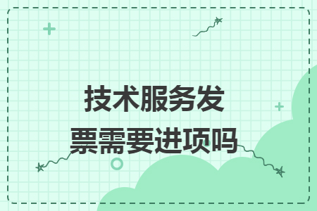 技術(shù)服務(wù)發(fā)票需要進項嗎