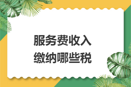 服務(wù)費收入繳納哪些稅