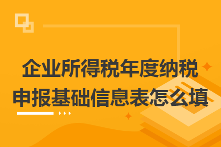 企業(yè)所得稅年度納稅申報(bào)基礎(chǔ)信息表怎么填