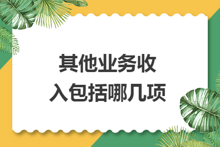 其他業(yè)務收入包括哪幾項
