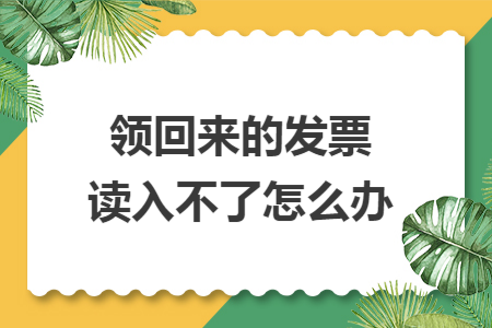 領回來的發(fā)票讀入不了怎么辦