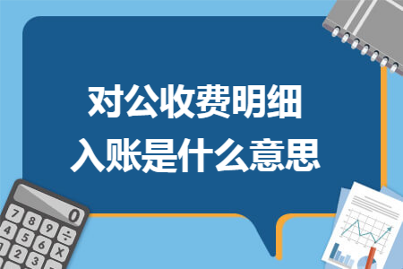 對(duì)公收費(fèi)明細(xì)入賬是什么意思