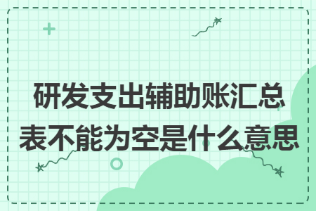 研發(fā)支出輔助賬匯總表不能為空是什么意思
