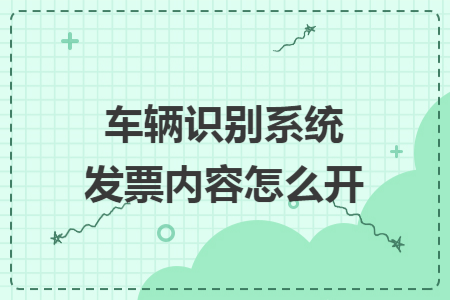 車輛識別系統(tǒng)發(fā)票內(nèi)容怎么開