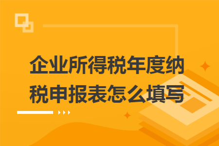 企業(yè)所得稅年度納稅申報(bào)表怎么填寫