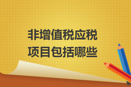 非增值稅應(yīng)稅項目包括哪些