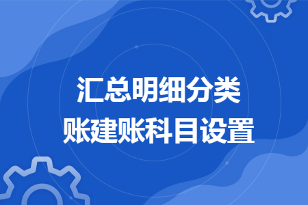 匯總明細(xì)分類(lèi)賬建賬科目設(shè)置