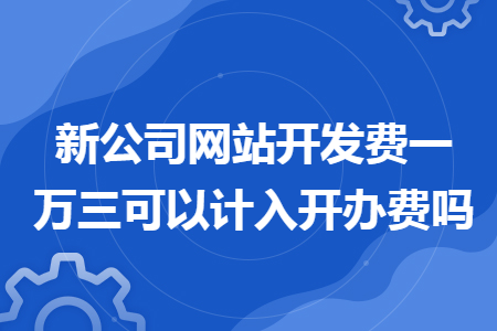 新公司網(wǎng)站開發(fā)費一萬三可以計入開辦費嗎