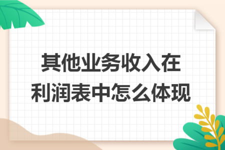 其他業(yè)務(wù)收入在利潤(rùn)表中怎么體現(xiàn)