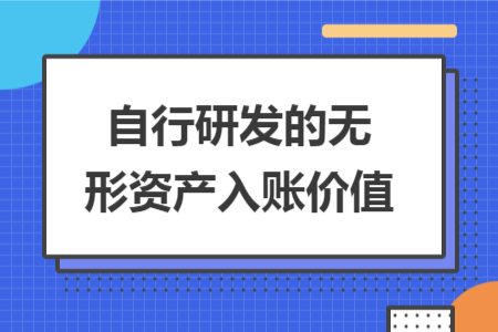 自行研發(fā)的無形資產(chǎn)入賬價值