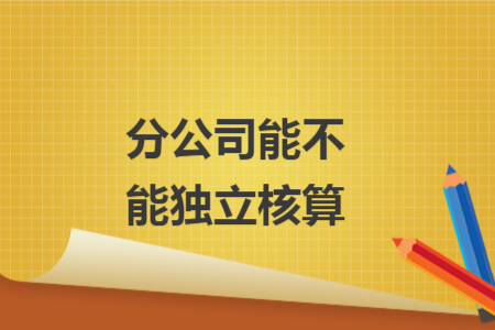 分公司能不能獨立核算
