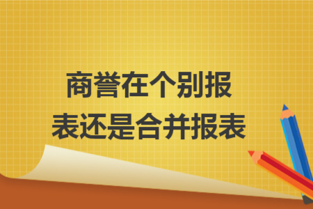 商譽在個別報表還是合并報表