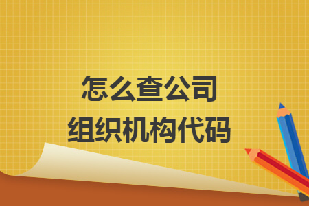 怎么查公司組織機構(gòu)代碼