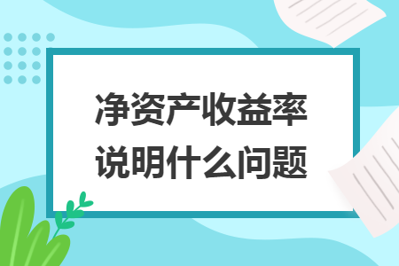 凈資產收益率說明什么問題