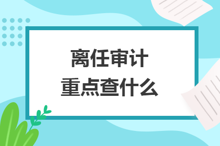 離任審計(jì)重點(diǎn)查什么