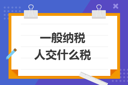 一般納稅人交什么稅
