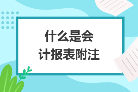 什么是會計報表附注