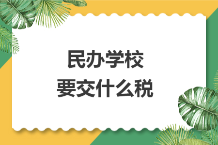 民辦學(xué)校要交什么稅